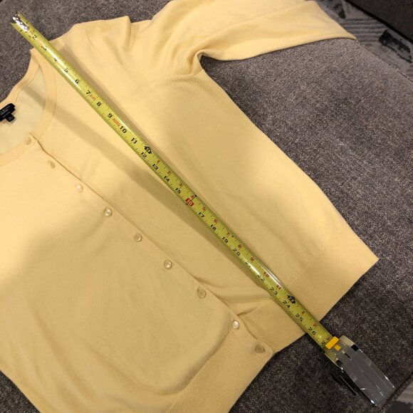 Talbots Classic Cardigan, Butter Yellow, Size XL - Picture 6 of 8